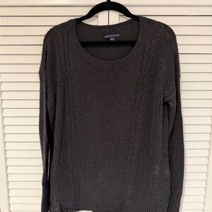 American Eagle Dark Gray Cable Knit Sweater
